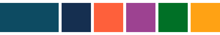 青・紫・オレンジ・黄