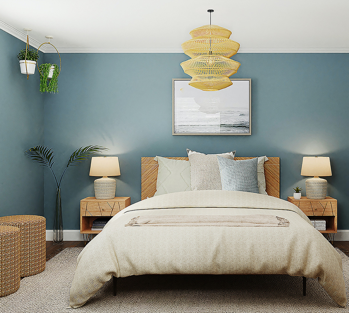 ベッドルームインテリア 3種類の木目 5つの色コーディネート実例 インテリアforce