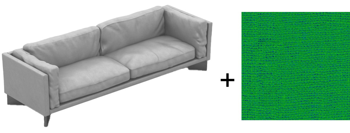 グレーのソファとグリーン
