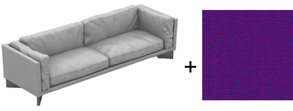 グレーのソファと紫