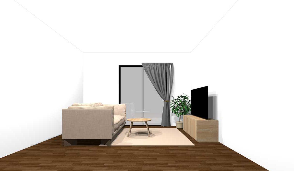 濃い色合い(ベージュ系)+淡い色合いの家具